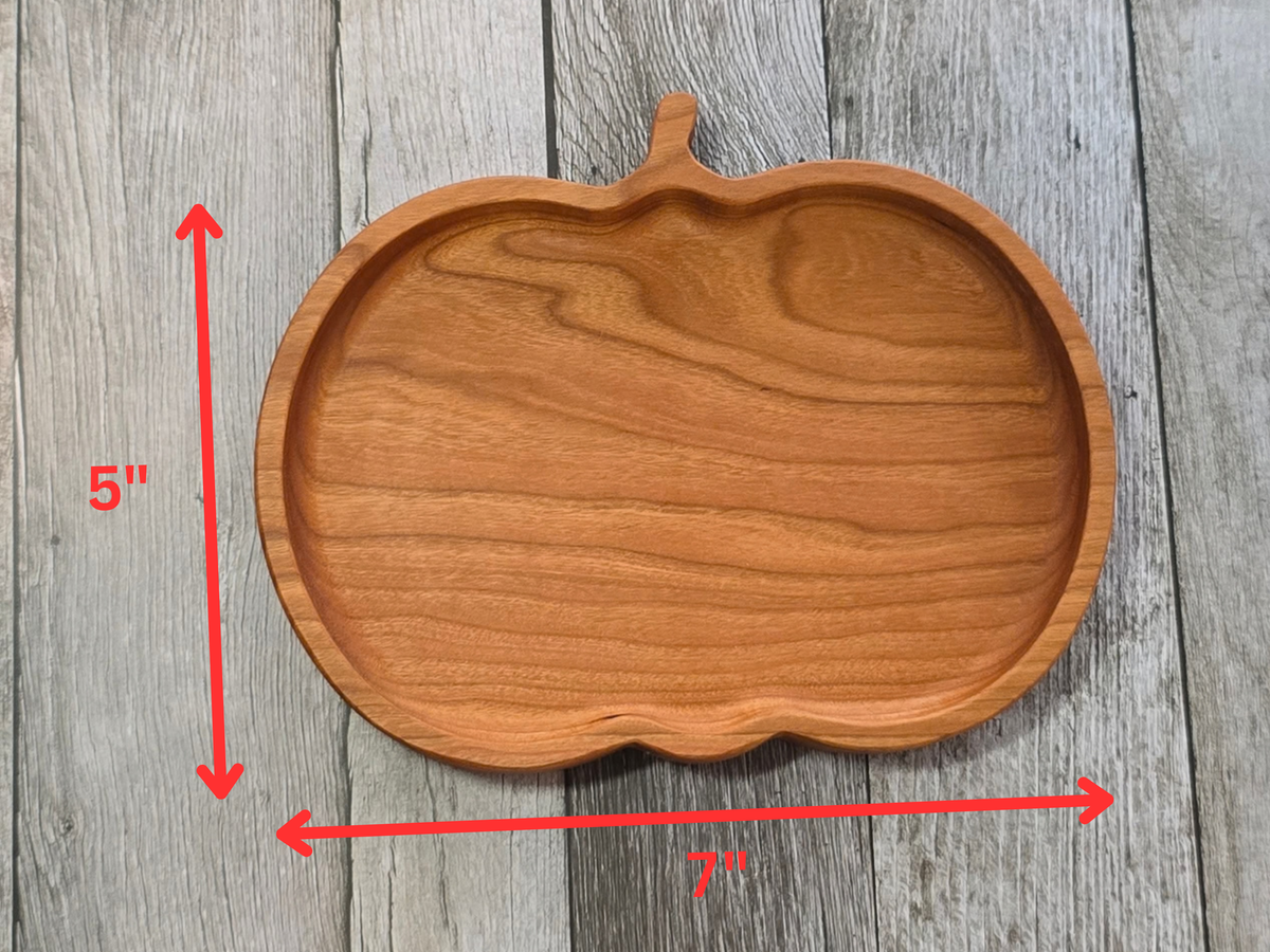 3-Pack Wooden Pumpkin Candy Dish