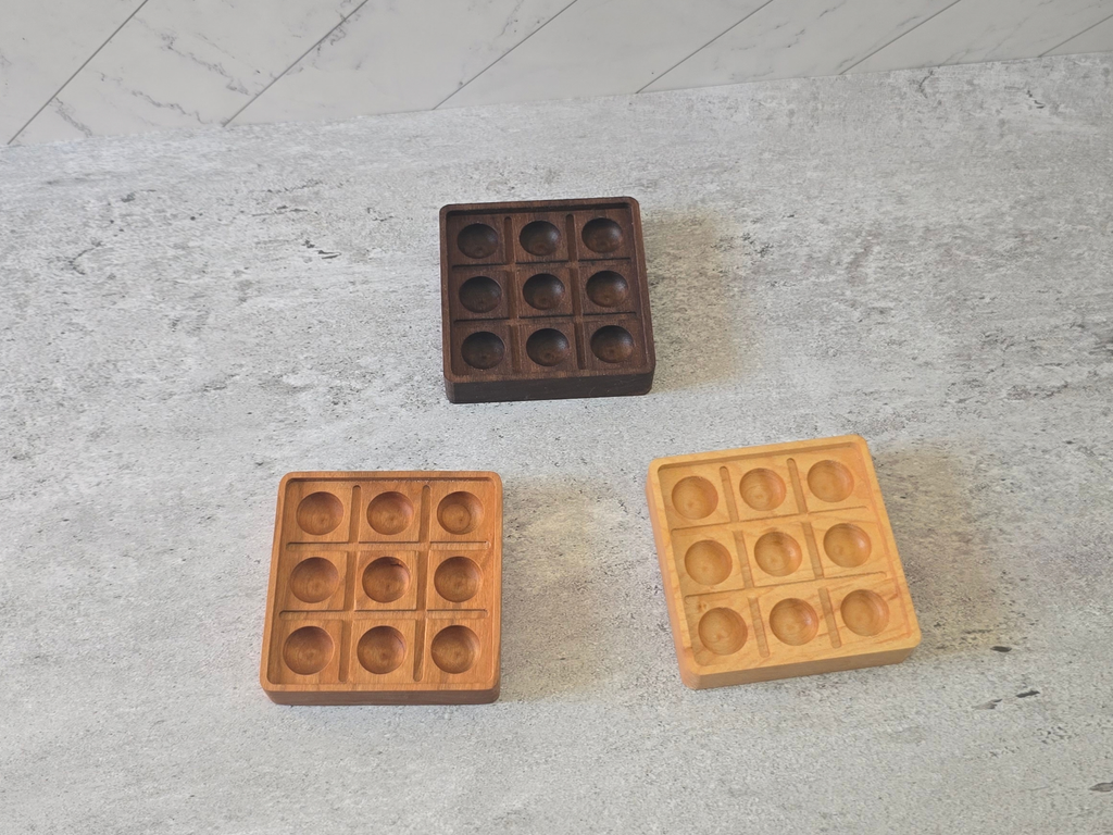 Marble Tic Tac Toe Game | Hardwood Travel Game | Screen Free Gift