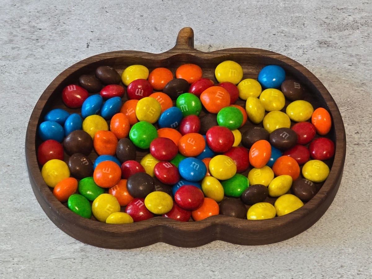 3-Pack Wooden Pumpkin Candy Dish